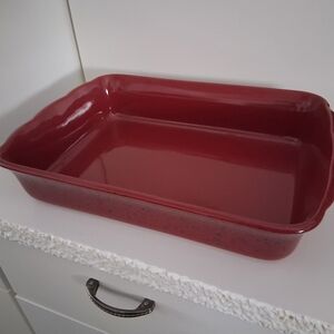Paula Deen Red Speckle Ceramic Baking Dish 9 X 13